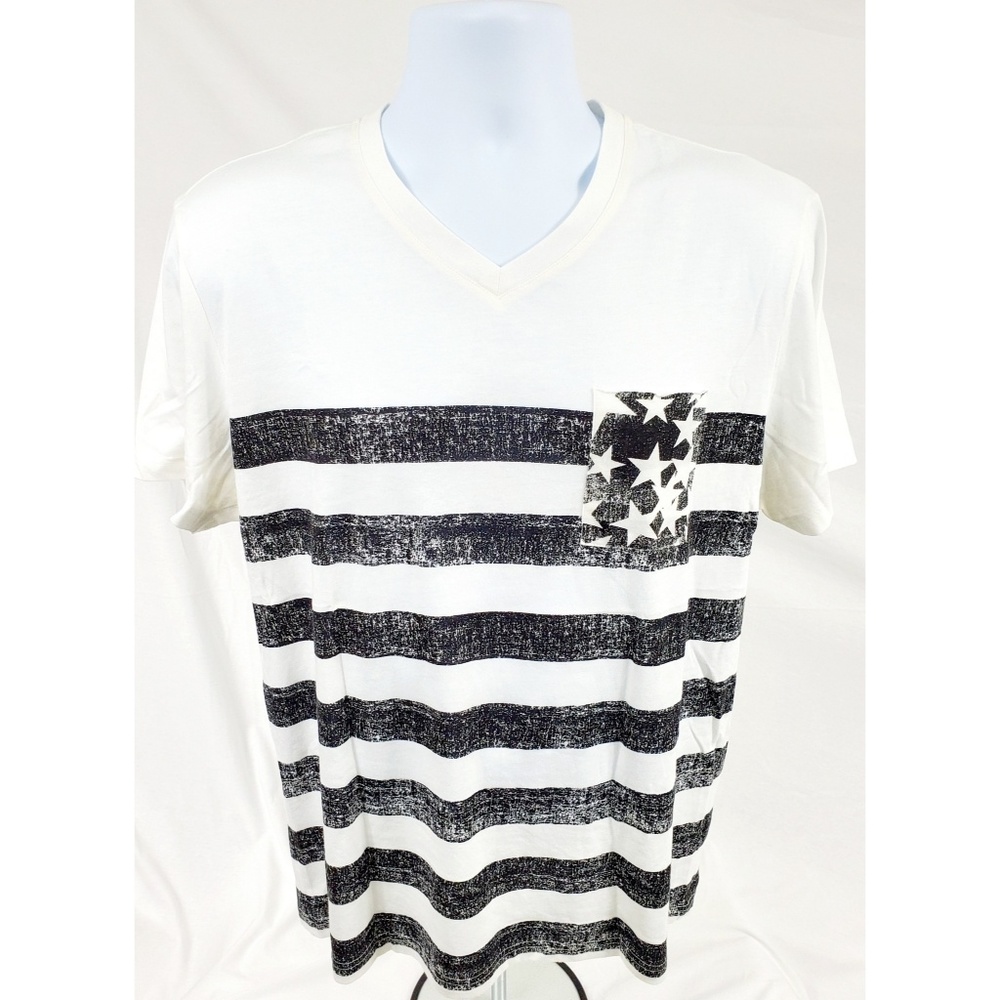American Rag Stars and Stripes V Neck Tee